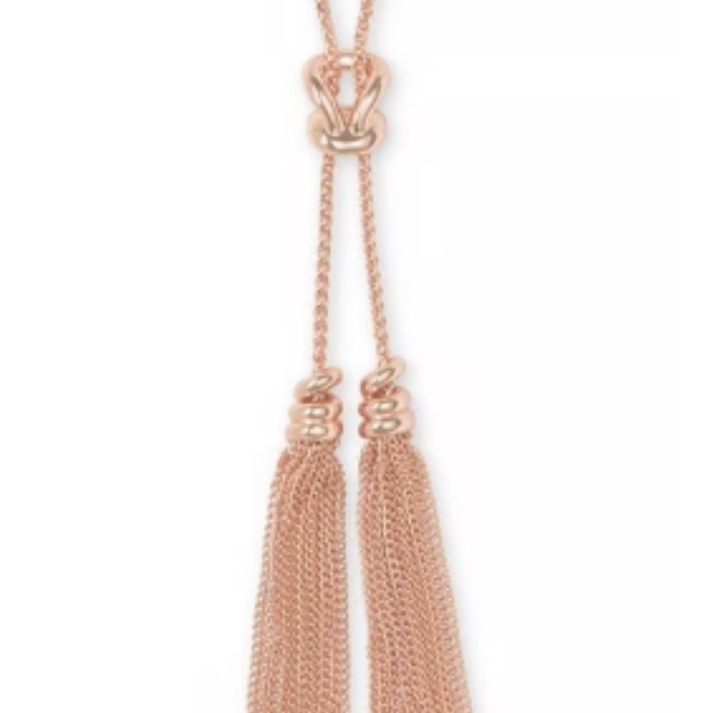 Kendra Scott Presleigh Lariat Y Tassel Necklace in Rose Gold